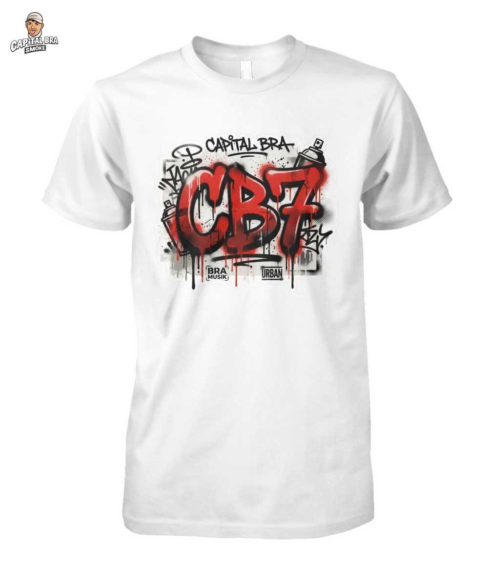 Capital Bra Merch: CB7 Album Art Urban Graffiti T-Shirt - Deutschrap Fan Geschenk 1 Capital Bra Merch: CB7 Album Art Urban Graffiti T-Shirt - Deutschrap – Capital Bra Merch T-Shirt