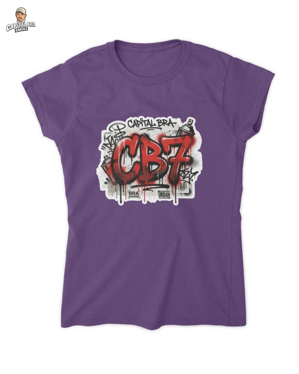 CB7 Merch: Design Deutschrap Street Art T-Shirt für Damen – Urbaner Graffiti Style 1 Design Deutschrap Street Art T-Shirt für Damen – Urbaner Graffiti – Capital Bra Merch T-Shirt